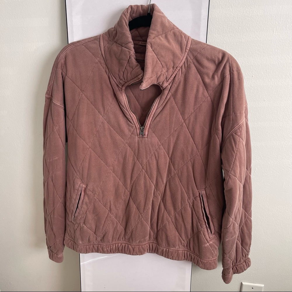 Quilted Half Zip Sweater